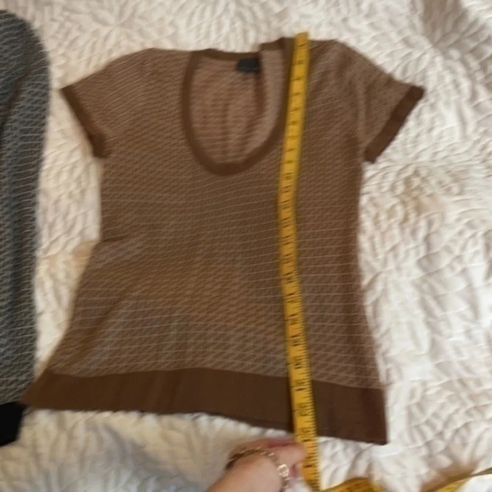 FENDI cashmere silk babydoll cap sleeve classic monogram sweater FF Zucca top